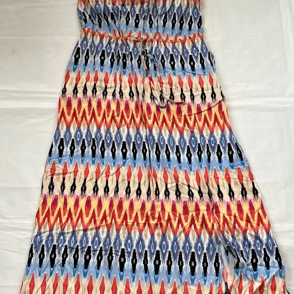 Athleta Ikat Print Sunset Halter Maxi Dress Size S - Picture 3 of 9